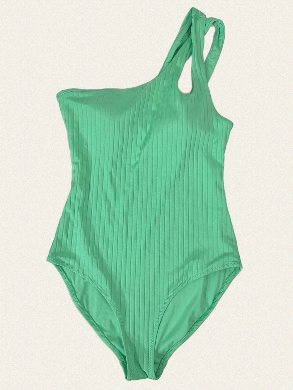 Aerie Ribbed Shine Asymmetrical One Piece Swimsuit - Picture 3 of 6